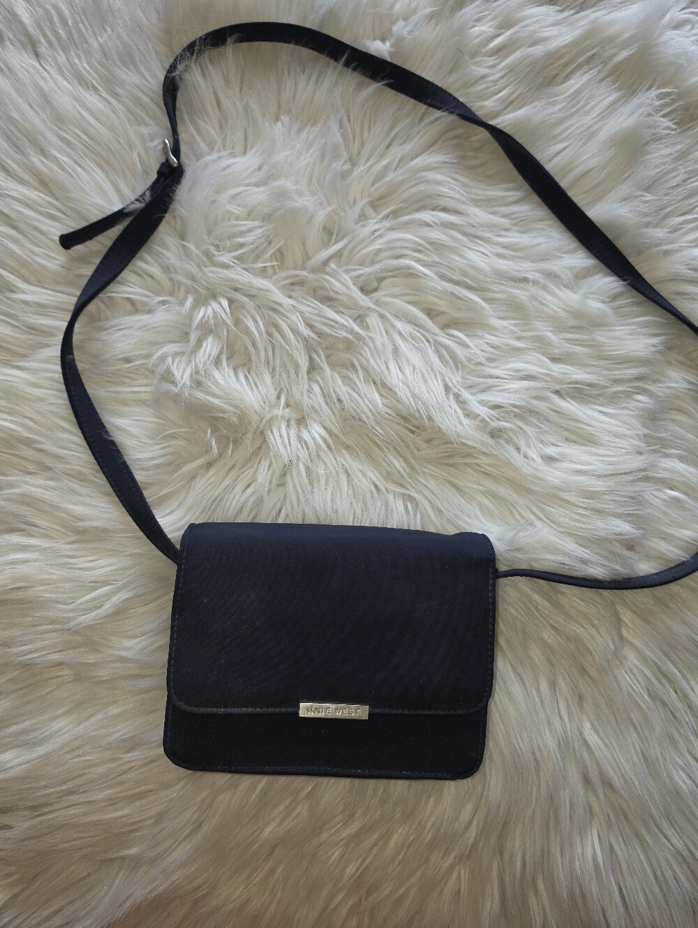 Nine West Navy Blue Crossbody Bag Small Purse Adjustable Strap Mirror